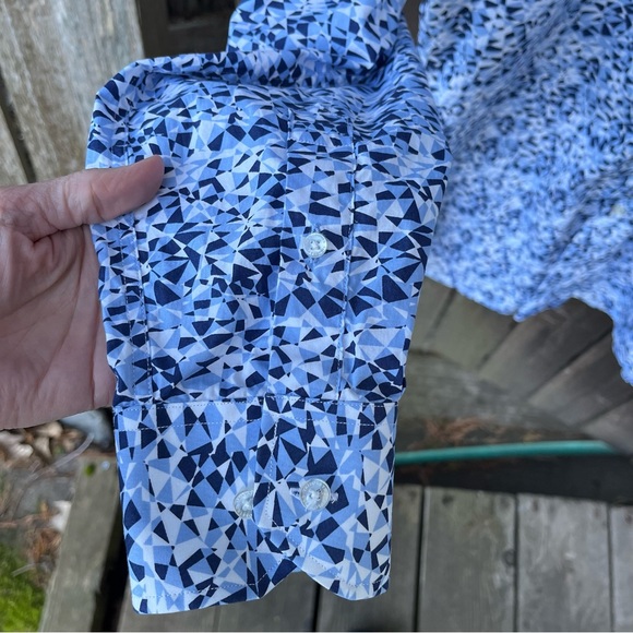 Tailorbyrd Men’s Abstract Pattern Long Sleeve Flip Cuff Button Down Shirt Sz M - Picture 5 of 12